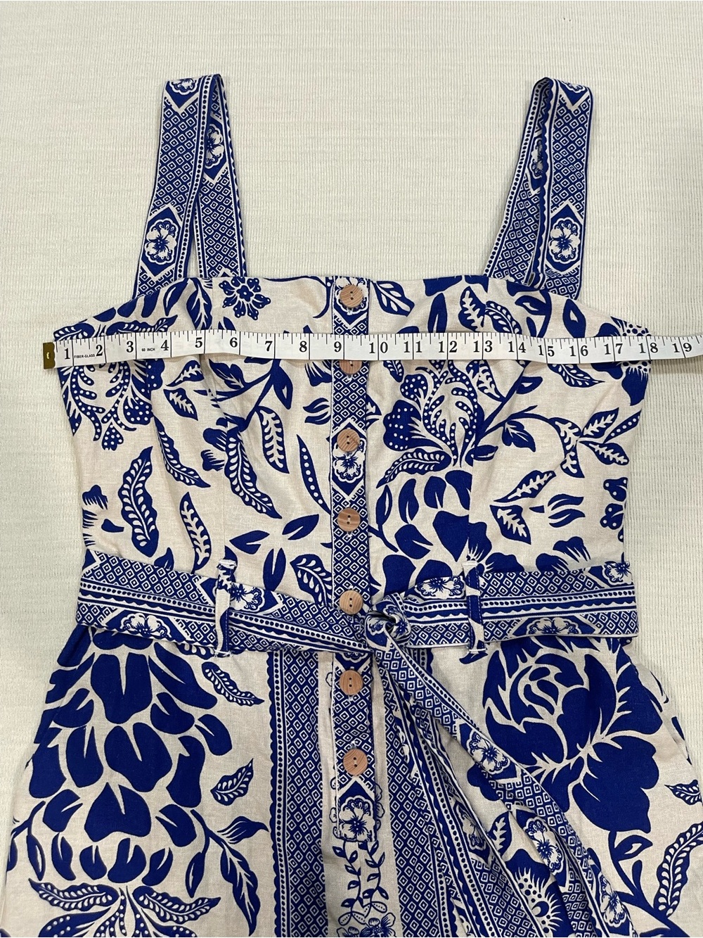 Rachel Zoe Blue White Linen Floral Romper Size 6 NWOT - Picture 4 of 10